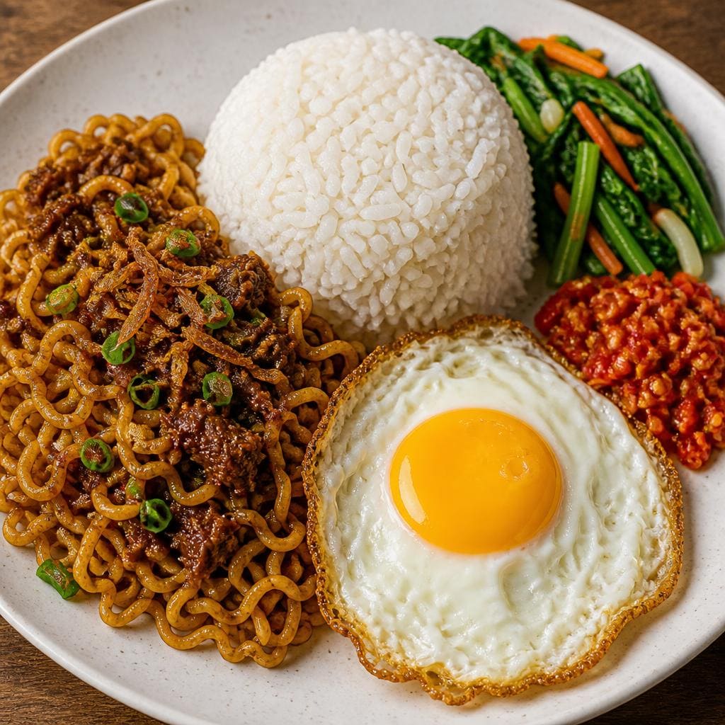 MIE RENDANG, TELUR, NASI Warkop 3D